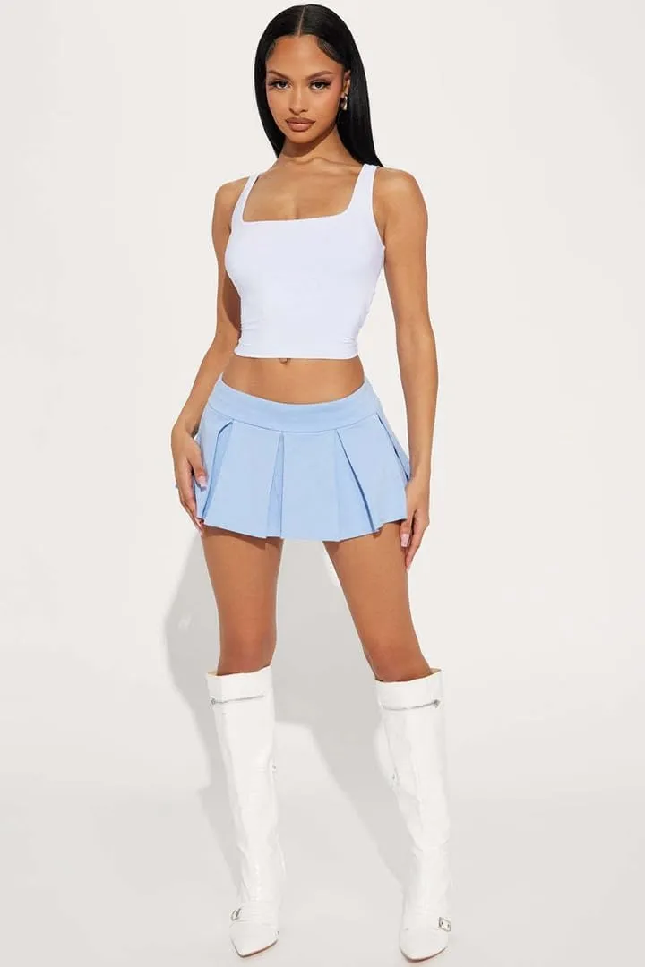 Wuitrie Womens Solid Mini Skirts Sexy Lined A Line Pleated Skirts