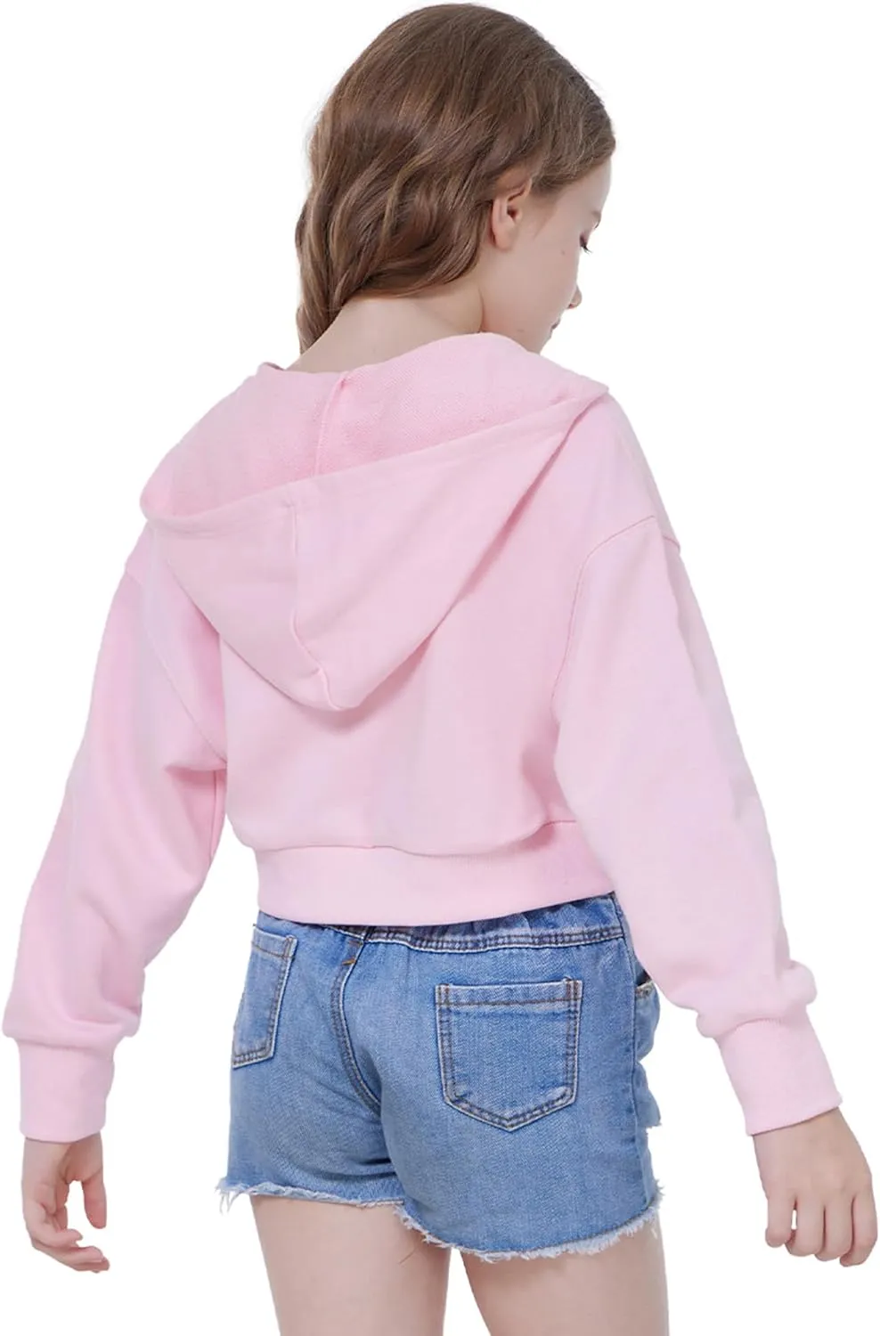 WULFUL Girls Casual Zipper up Sweatshirts Crop Jackets for Teens
