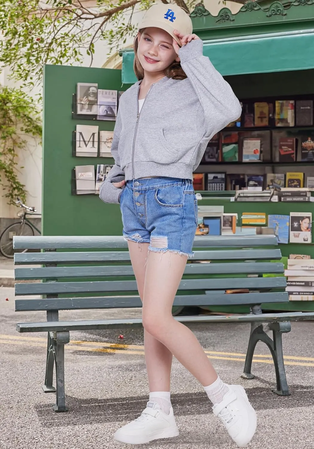 WULFUL Girls Casual Zipper up Sweatshirts Crop Jackets for Teens
