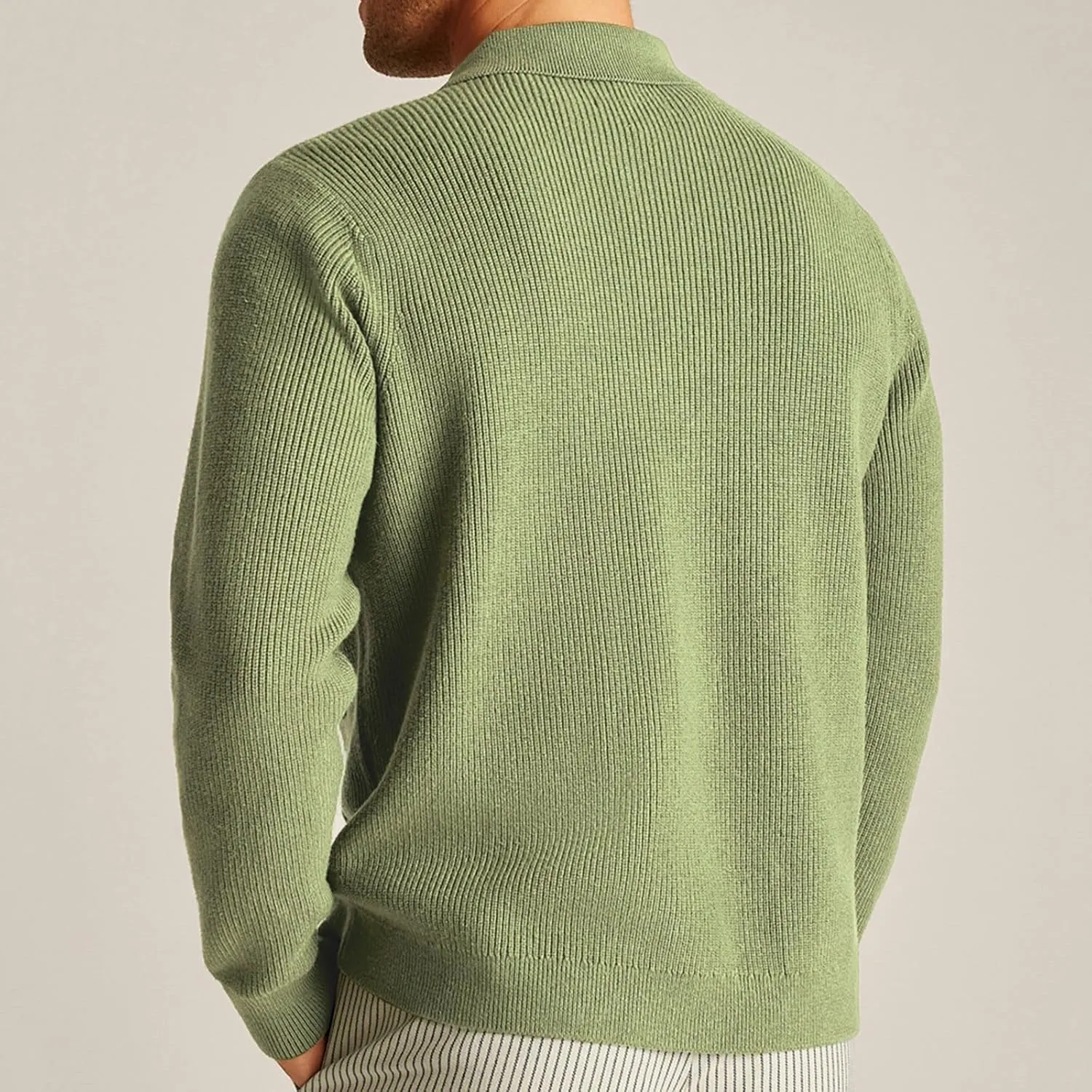 Xiaojmake Men's Shawl Collar Cardigan Sweater Loose Fit Cable Knit Button Down Wool Blend Sweater Winter Chunky Sweater