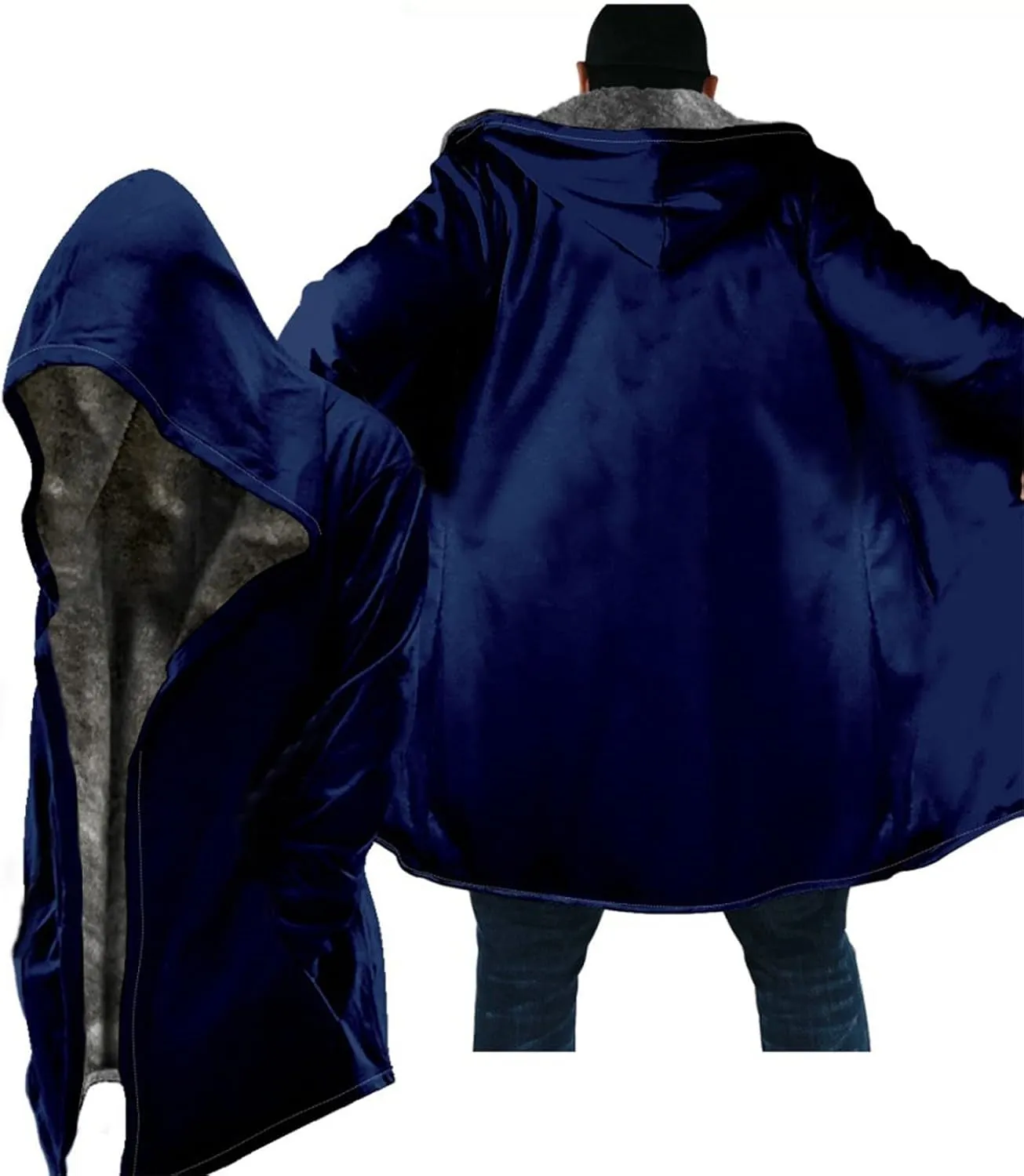XIAXOGOOL Hoodies for Men Big Tall Heavyweight Fleece Sherpa Lined Sweatshirt Full Zip Hooded Jacket 2023 Winter Thick Coat