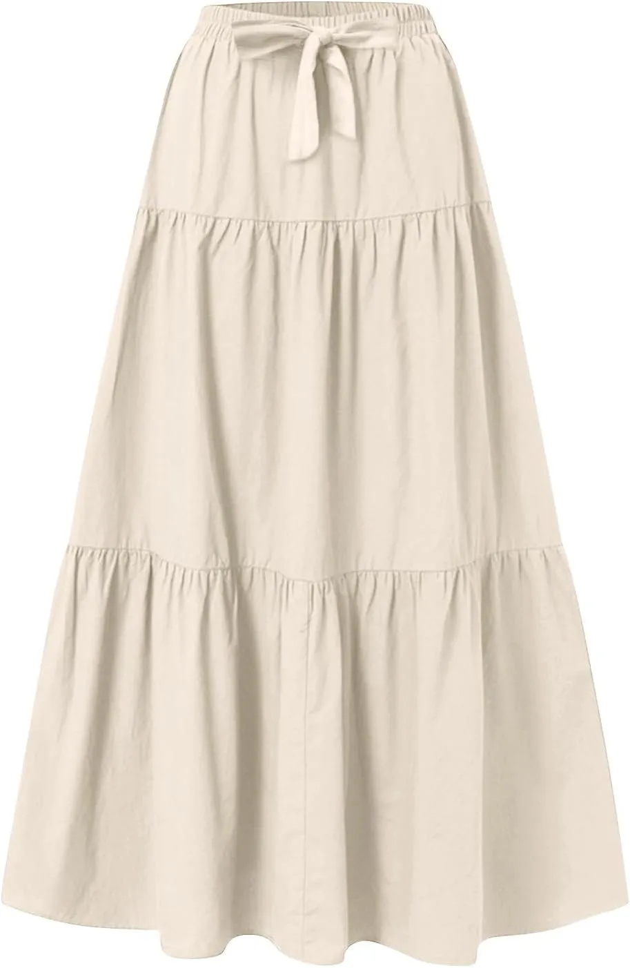 XOWRTE Women's 2025 Bohemian Long Skirts Flowy High Waist A Line Maxi Skirts for Women Summer Pleated Mini Skirts