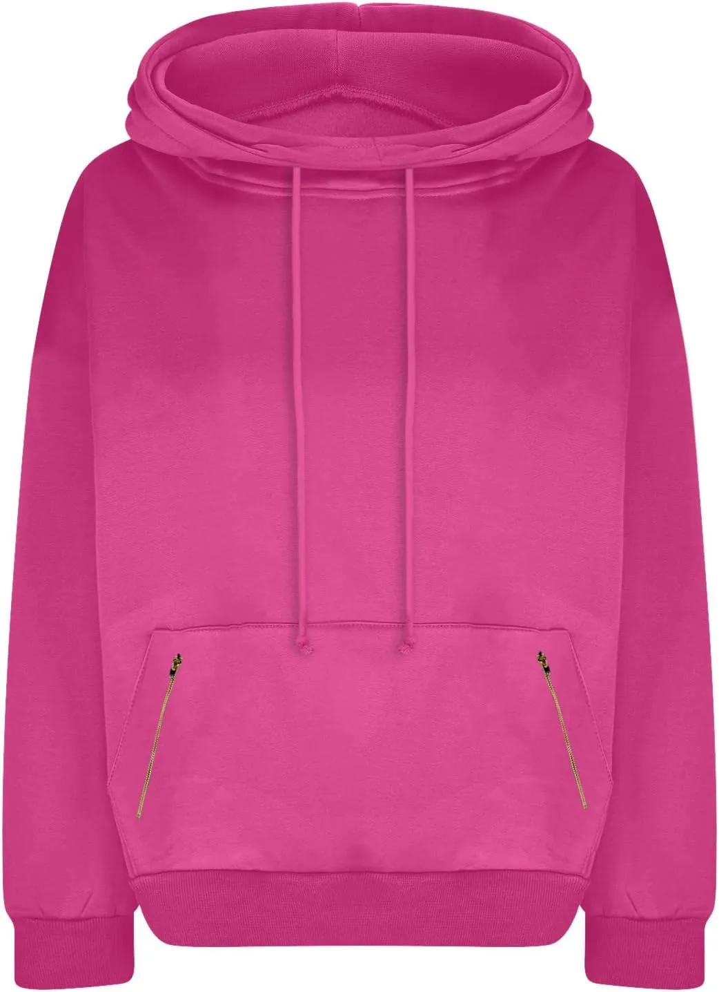 yardsong Hoodies for Women 2024 Fashion Cowl Neck Long Sleeve Sweatshirts Teen Girls Casual Pullover with Zipper Pockets