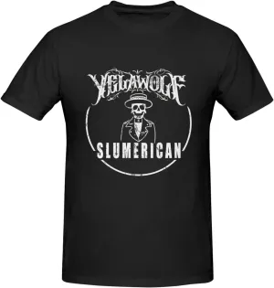 Yelawolfs Shirt Men's Fashion Short Sleeve Cotton T-Shirts Comfortable Breathable Crewneck Top Tees Black