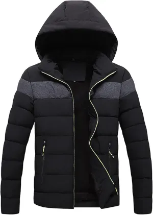 Ymosrh Men's Down Jackets Puffer Jacket Lightweight Hooded Packable Warm Winter Puffy Jackets Coat Mens, S-2XL