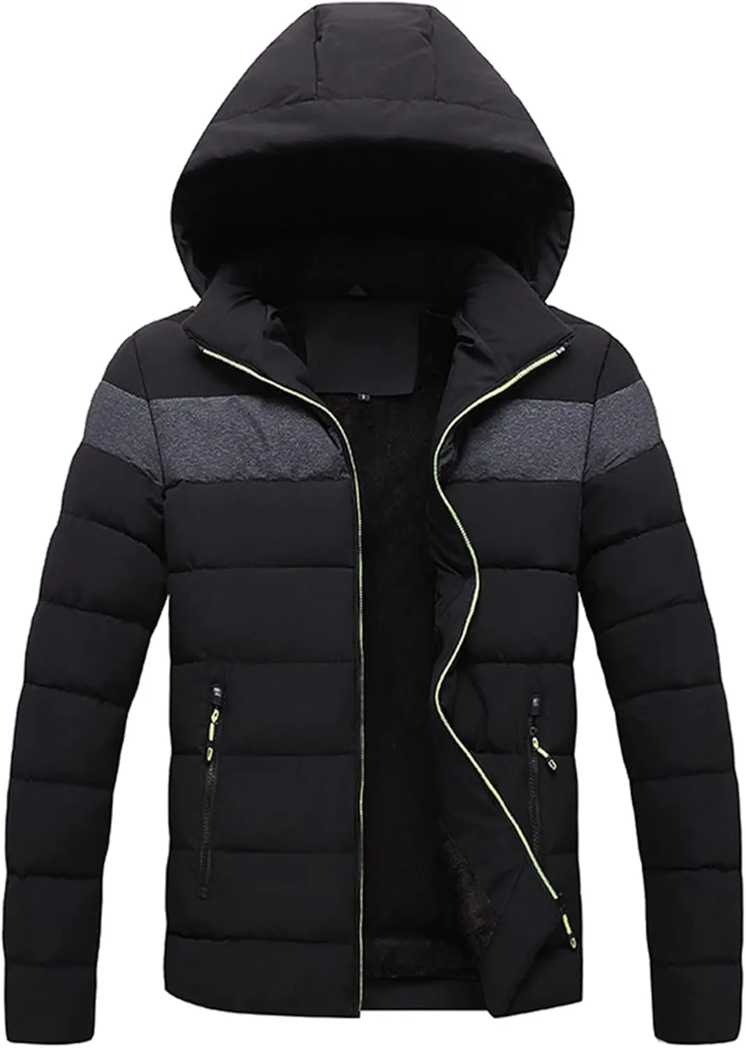 Ymosrh Men's Down Jackets Puffer Jacket Lightweight Hooded Packable Warm Winter Puffy Jackets Coat Mens, S-2XL