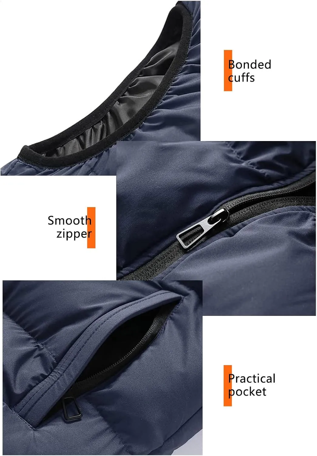 Ymosrh Men's Down Winter Coat Puffer Alternative Vest Jacket Lightweight Hooded Windproof Coat Jackets, S-2XL