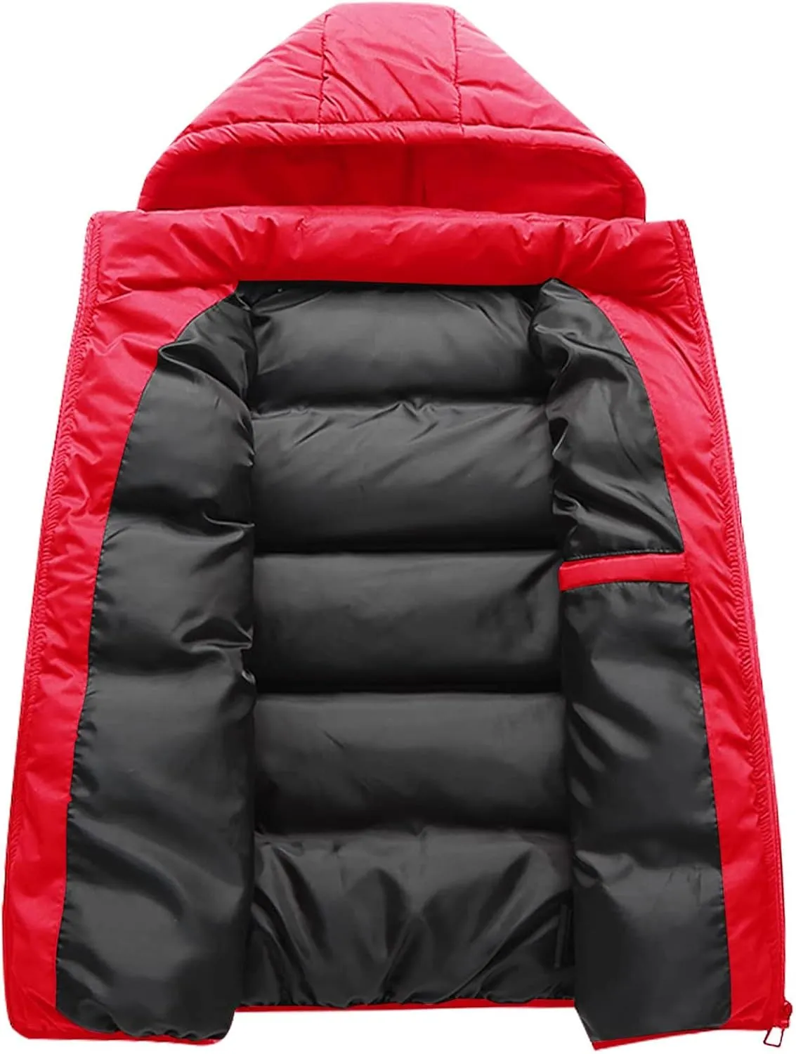 Ymosrh Men's Down Winter Coat Puffer Alternative Vest Jacket Lightweight Hooded Windproof Coat Jackets, S-2XL