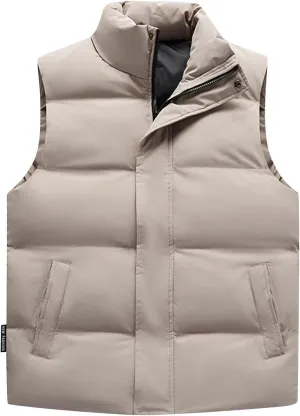 Ymosrh Men's Puffer Jacket Casual Outdoor Work Fishing Travel Sleeveless Down Vest Jacket Coat for Men, M-5XL