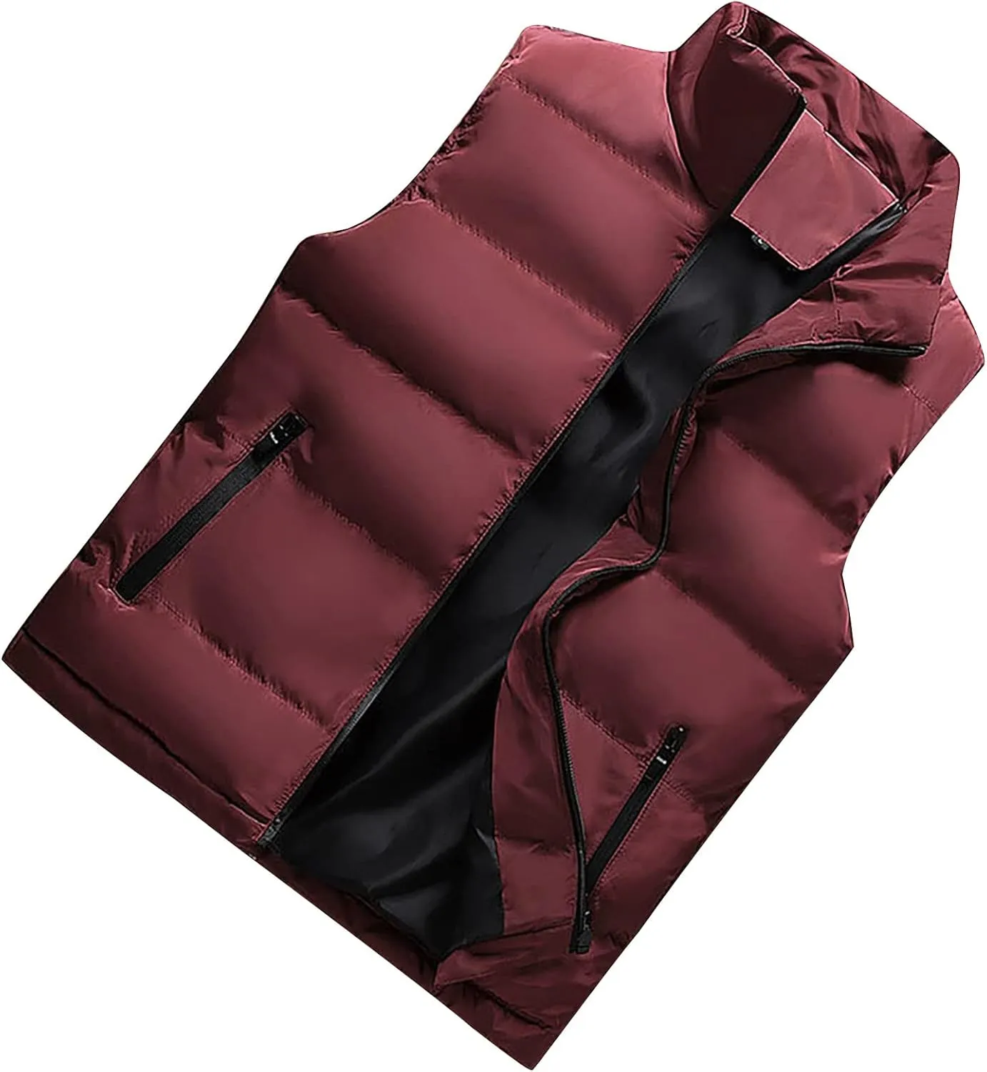 Ymosrh Men's Puffer Jackets Lightweight Down Alternative Vest Jacket Waterproof Winter Bubble Coats Jacket, L-5XL