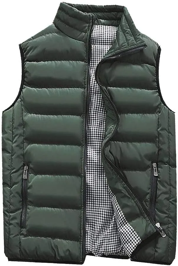 Ymosrh Men's Puffer Jackets Lightweight Packable Vest Jacket Insulated Thermal Puffy Winter Jackets for Running, S-5XL
