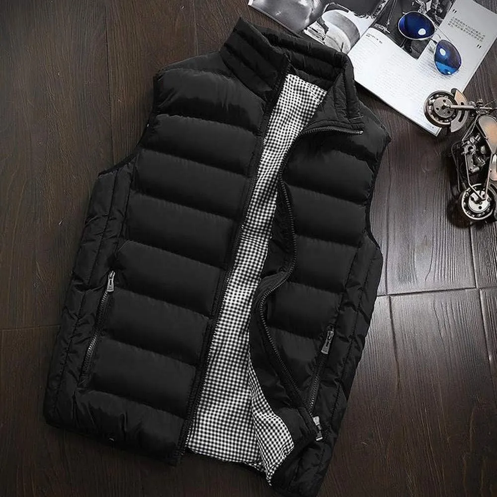 Ymosrh Men's Puffer Jackets Lightweight Packable Vest Jacket Insulated Thermal Puffy Winter Jackets for Running, S-5XL