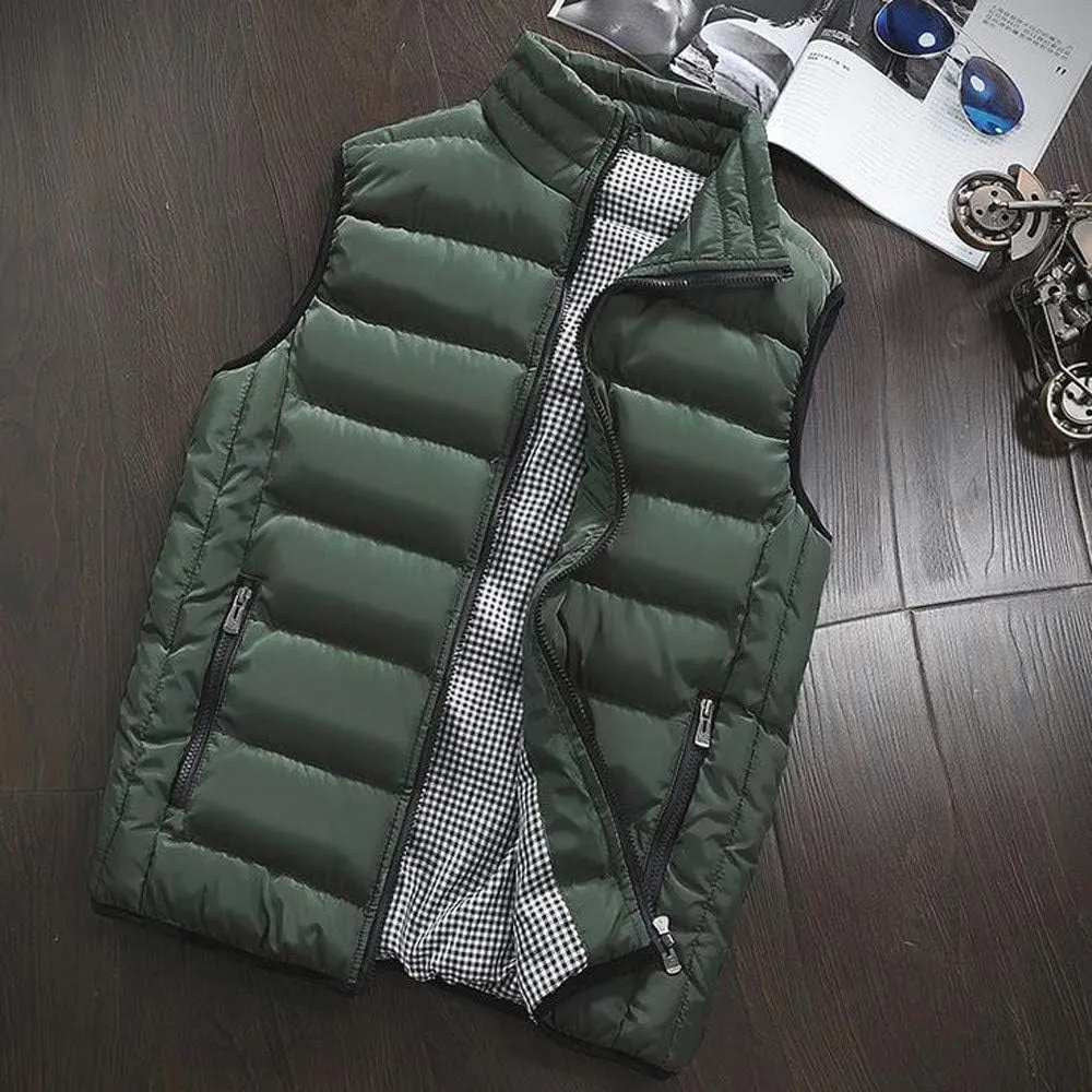 Ymosrh Men's Puffer Jackets Lightweight Packable Vest Jacket Insulated Thermal Puffy Winter Jackets for Running, S-5XL