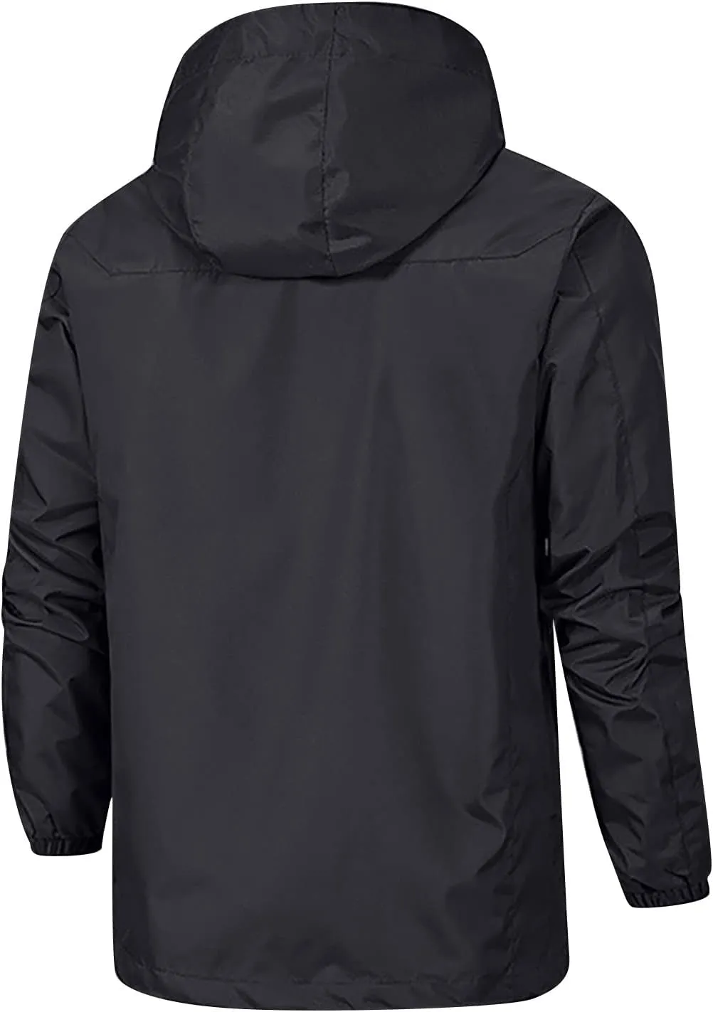 Ymosrh Men's Rain Coat Jackets Lightweight Nylon Windbreaker Wind & Water Resistant Jacket, XL-5XL