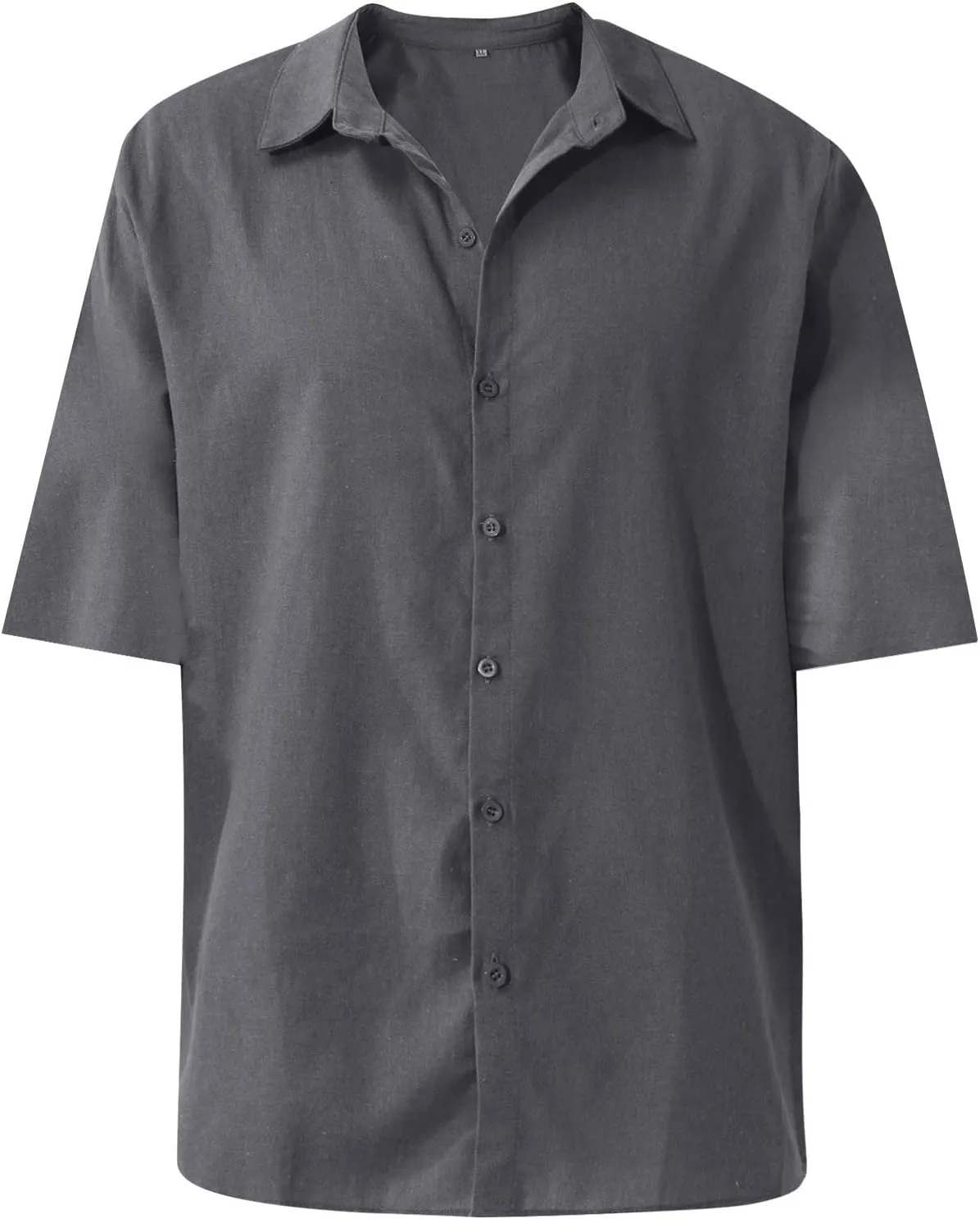 Ymosrh Men's Shirts Designer Spring Summer Casual Cotton Linen Solid Color Short Sleeve Shirts Loose, S-3XL