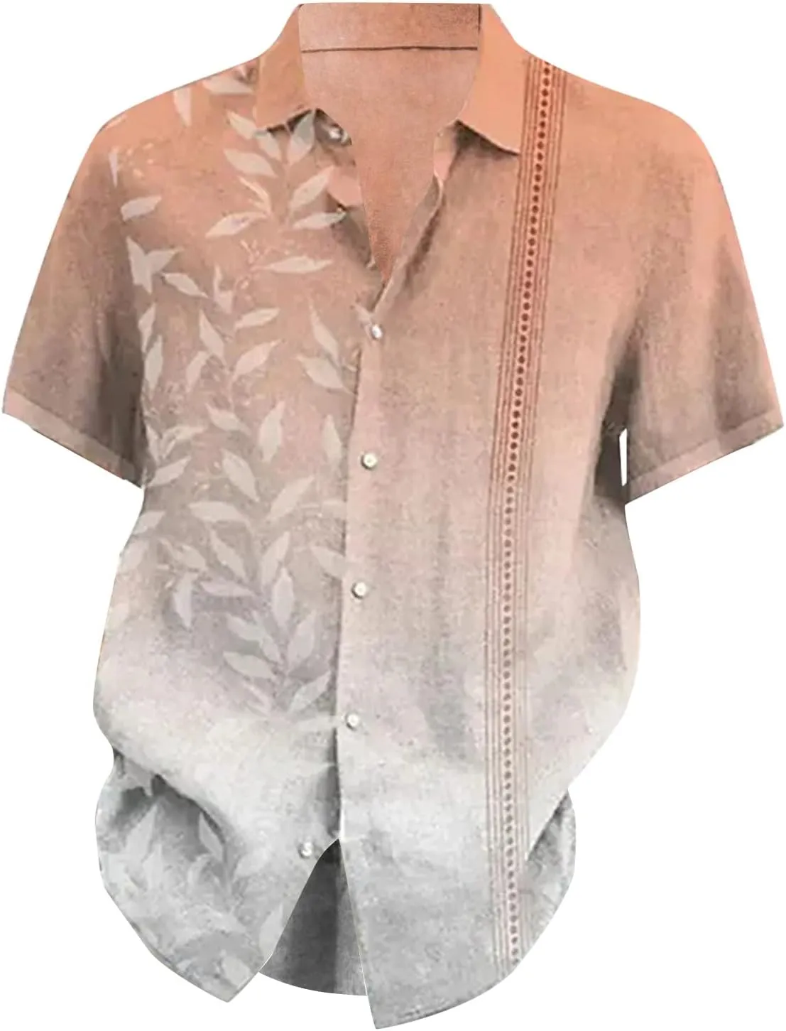 Ymosrh Men's Shirts Designer Spring Summer Casual Cotton Linen Solid Color Short Sleeve Shirts Loose