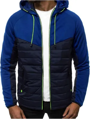 Ymosrh Men's Winter Jacket Down Jacket Puffer Packable Lightweight Windproof Insulated Warm Coat with Hood Jacket, M-3XL