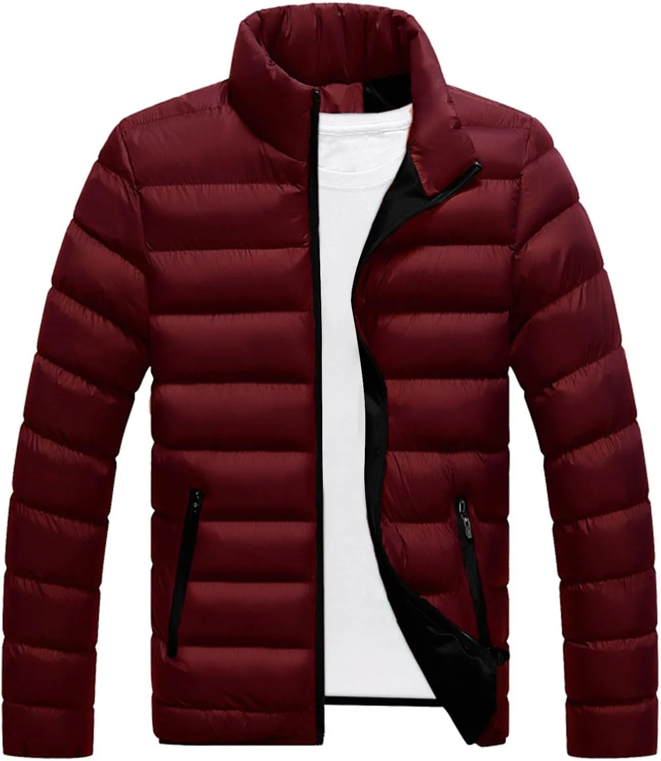 Ymosrh Men's Winter Jackets Packable Lightweight Water Resistant Puffer Down Alternative Jacket Mens, M-2XL