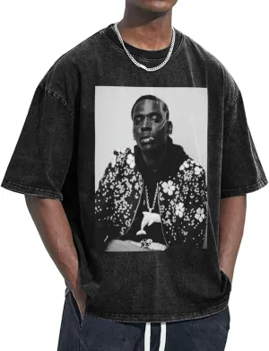 Young Music Dolph Shirt Men's Cool Short Sleeve Cotton Oversized Tshirt Breathable Crewneck Top Tees Black