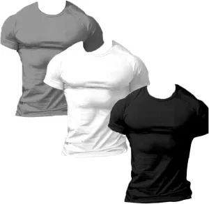 ZUEVI Men's Workout Shirts Slim Fit Athletic Bodybuilding T-Shirts Short Sleeve Tees