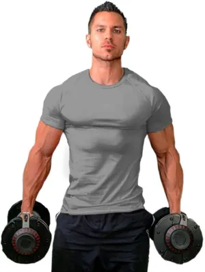 ZUEVI Men's Workout Shirts Slim Fit Athletic Bodybuilding T-Shirts Short Sleeve Tees